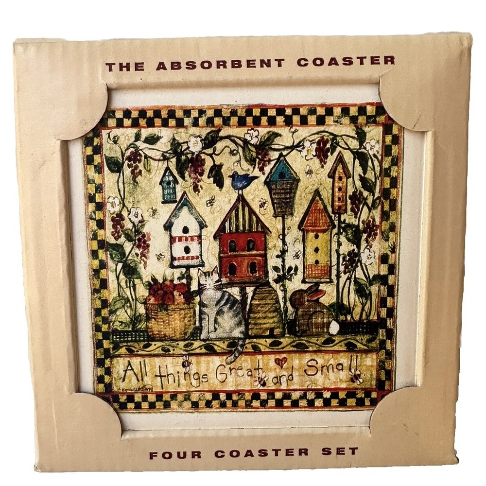 Absorbastone Square Coasters Set 4‎ All Things Great Small X